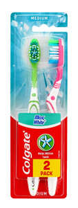 Colgate Max WhiteToothbrush, Medium, 1 + 1 Free