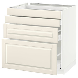 METOD / MAXIMERA Base cab 4 frnts/4 drawers, white/Bodbyn off-white, 80x60 cm