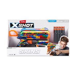 ZURU X-Shot Launcher SKINS FLUX 8 Darts Striper 8+