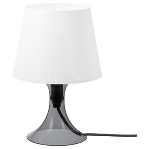 LAMPAN Table lamp, dark grey, white, 29 cm