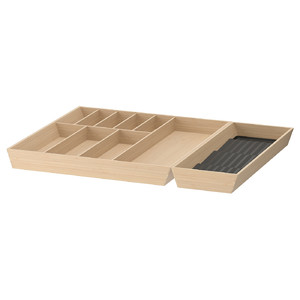 UPPDATERA Cutlery tray/tray with spice rack, light bamboo, 72x50 cm