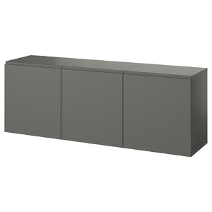 BESTÅ Wall-mounted cabinet combination, dark grey/Västerviken dark grey, 180x42x64 cm