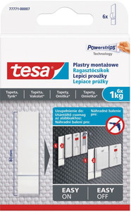 TESA Powerstrips Mounting Strips for Wallpapers 6 Pack