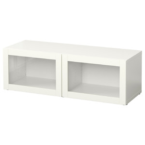 BESTÅ Shelf unit with glass doors, Sindvik white, 120x40x38 cm