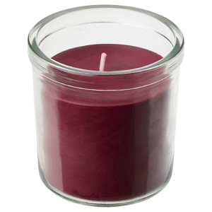 STÖRTSKÖN Scented candle in glass, Berries/red, 40 hr