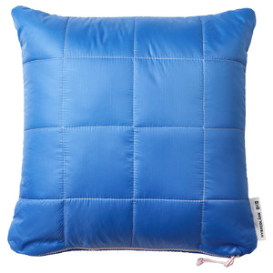 HYBRIDLÄRK Blanket/bag, dark blue/light blue, 130x190/40x40 cm
