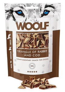 Woolf Rabbit & COD Triangle Snack for Dogs & Cats 100g
