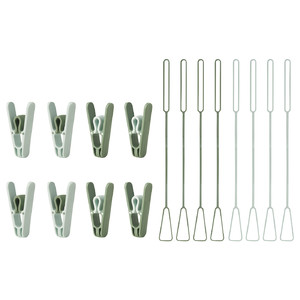 SLIBB Hanging clothes peg, green, 8 pack