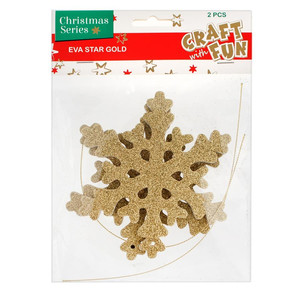 Christmas Decorations Eva Snowflake Gold 2pcs