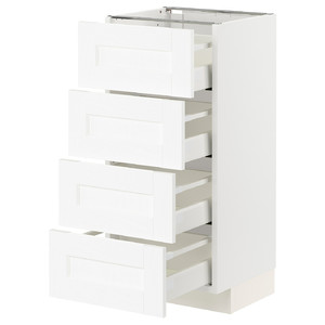 METOD / MAXIMERA Base cab 4 frnts/4 drawers, white Enköping/white wood effect, 40x37 cm