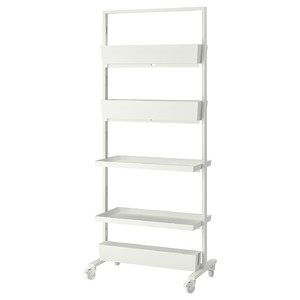 MITTZON Frame w castors/disp shlf/cable box, white, 85x205 cm