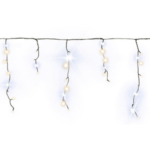 Christmas LED Lighting Curtain Icicles 100 LED 4.8m, warm white, flash, in-/outdoor