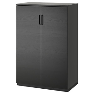 GALANT Cabinet with doors, black stained ash veneer, 80x120 cm