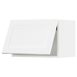 METOD Wall cabinet horizontal w push-open, white Enköping/white wood effect, 60x40 cm