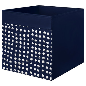 DRÖNA Box, navy/white, 33x38x33cm