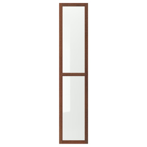 OXBERG Glass door, brown ash veneer, 40x192 cm