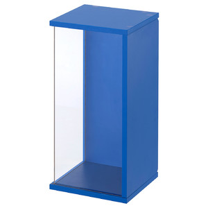 BRÄNNBOLL Wall-mounted display cabinet, bright blue, 50x25x25 cm