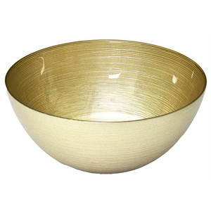 Glass Serving Bowl Dore 28cm, gold