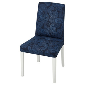 BERGMUND Chair, white/Kvillsfors dark blue/blue