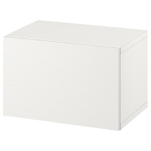 BESTÅ Wall-mounted cabinet combination, white/Laxviken, 60x42x38 cm