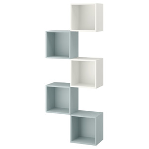 EKET Wall-mounted storage combination, multicolour/light grey-blue