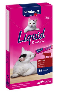 Vitakraft Cat Liquid-Snack with Beef 6x15g