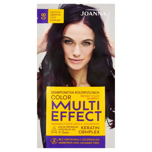 JOANNA Multi Effect Color Keratin Complex Instant Color Shampoo - 08 Juicy Eggplant 35g