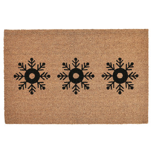 VINTERFINT Door mat, snowflake pattern natural, 40x60 cm