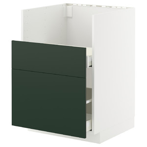 METOD / MAXIMERA Base cab f TALLSJÖN sink, white/Havstorp deep green, 60x60 cm