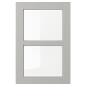 LERHYTTAN Glass door, light grey, 40x60 cm