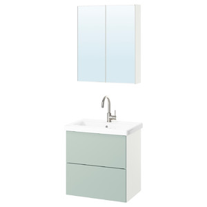 ENHET Bathroom, white/pale grey-green, 64x43x65 cm