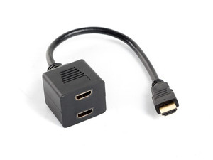 Lanberg HDMI-A Adapter (M) -> HDMI-A (F) x2 20cm splitter