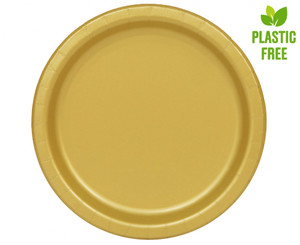 Party Paper Plates 23cm 8pcs, gold