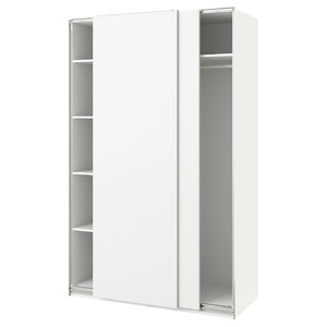 PAX / HASVIK Wardrobe, white/white, 150x66x236 cm