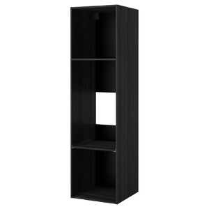 METOD High cabinet frame for fridge/oven, wood effect black, 60x60x220 cm