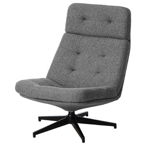 HAVBERG Swivel armchair, Lejde grey/black