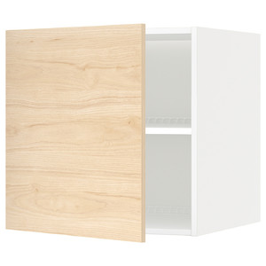 METOD Top cabinet for fridge/freezer, white/Askersund light ash effect, 60x60 cm