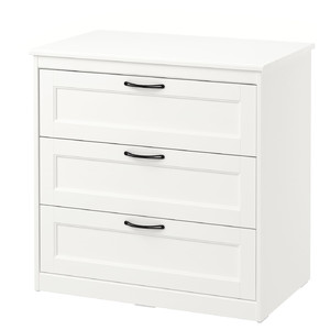 SONGESAND Chest of 3 drawers, white, 82x81 cm