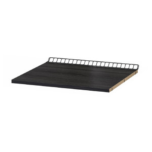 UTRUSTA Fixed ventilated shelf, wood effect black, 60x60 cm