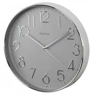Hama Wall Clock Elegance, silver/grey, 30 cm