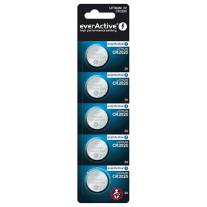 EverActive Lithium Batteries 3V CR2025, 5 pack