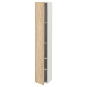 ENHET Hi cb w 4 shlvs/door, white, oak effect, 30x30x180 cm