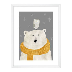 Picture Bear with Scarf 30 x 40 cm