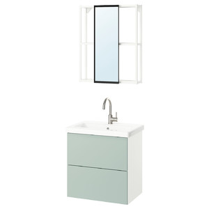 ENHET Bathroom, white/pale grey-green, 64x43x65 cm