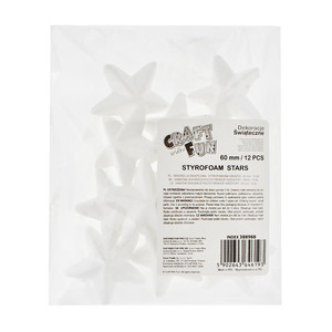 Christmas DIY Decoration Styrofoam Star 60mm 12pcs