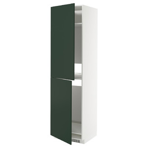 METOD High cabinet for fridge/freezer, white/Havstorp deep green, 60x60x220 cm