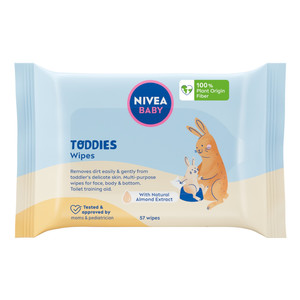 NIVEA Baby Biodegradable Hydrating Toddies Wipes Vegan 100% Natural 57 pcs.