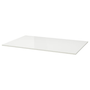 TORSBY Table top, high-gloss white, 135x85 cm