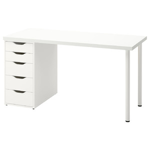 LAGKAPTEN / ALEX Desk, white, 140x60 cm