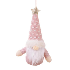 ECARLA Christmas Hanging Decoration Gnome, pink